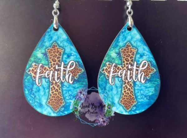Cross Faith Turquoise teardrop earrings