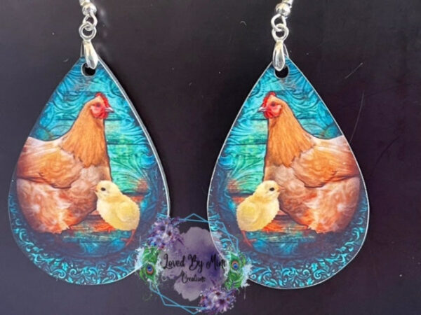Chicken teardrop earrings